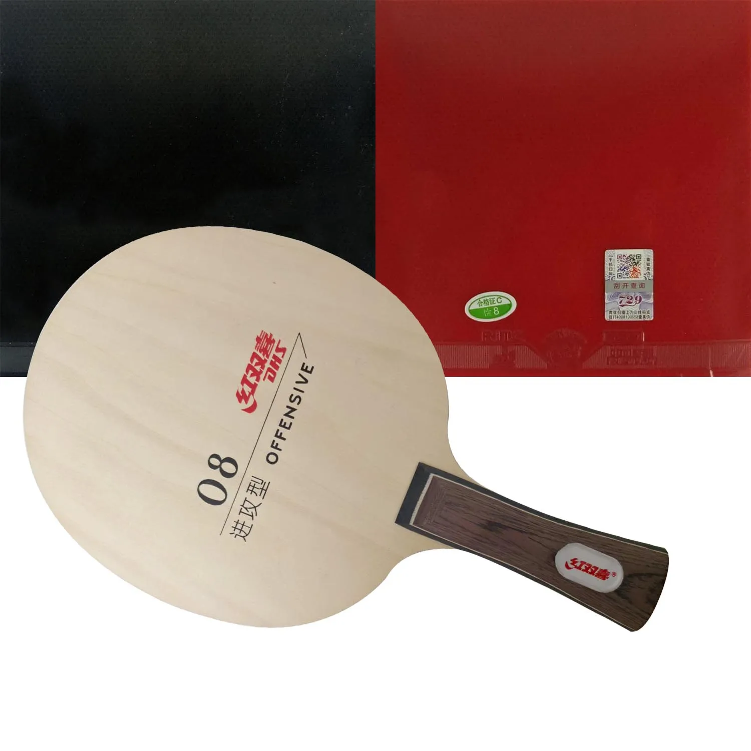 

Pro Combo Racket DHS 08 OFFENSIVE Table Tennis Blade with 2x 729 General table tennis Rubber With Sponge