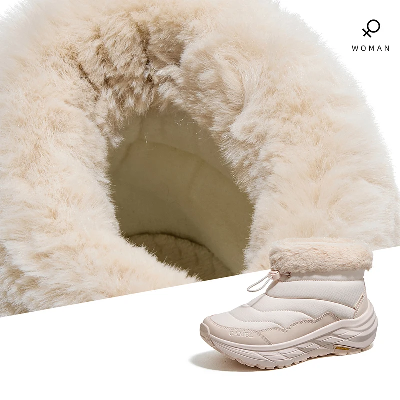 GOLDEN CAMEL Snow Boots for Men Women Fleece Lined Warm Winter Shoes Water Repellent Non-slip Lightweight Casual Cotton Shoes