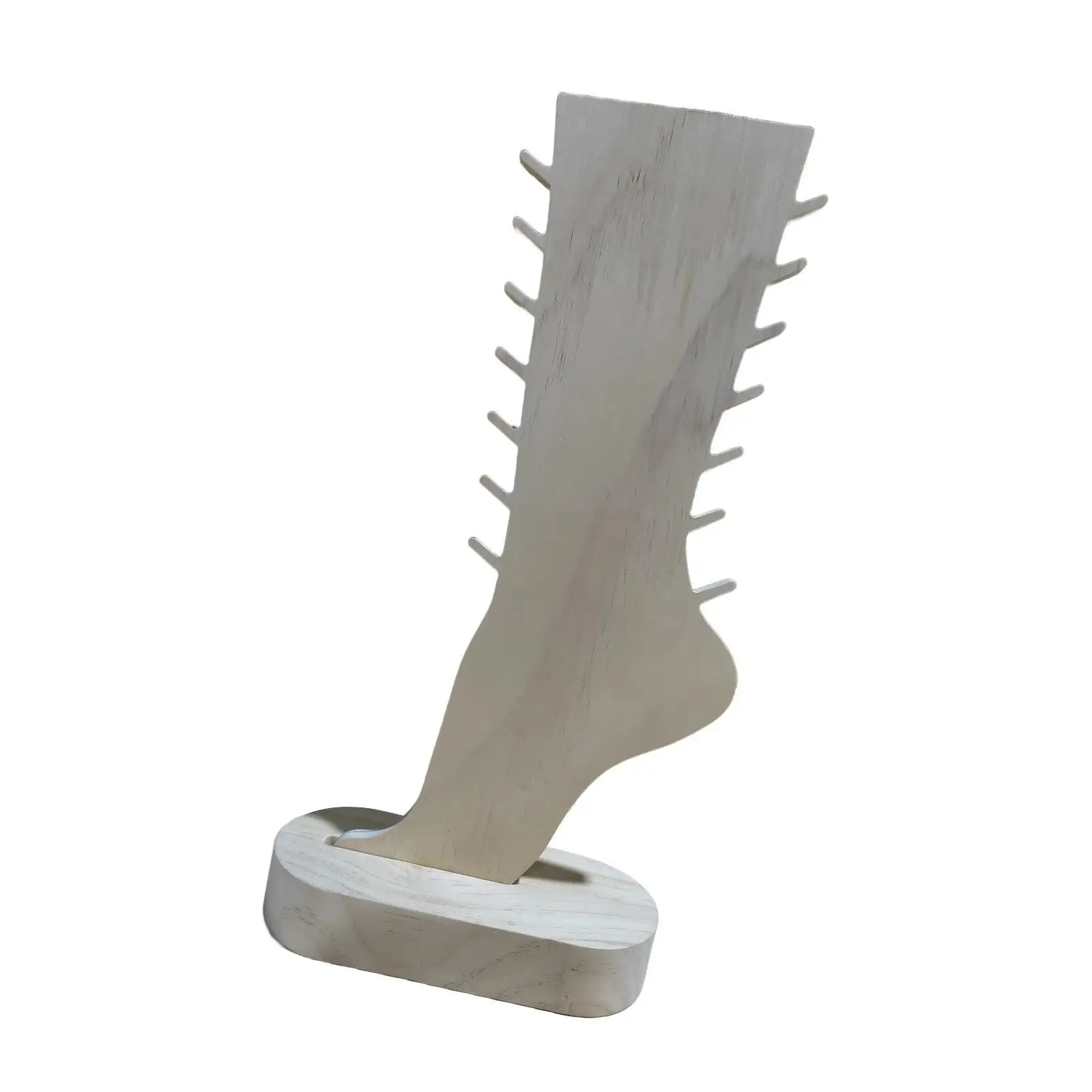 

Necklace Display Stand Foot Shaped with Wood Base Elegant Fashion Jewelry Organizer for Retail Showcase Show Dresser Photography