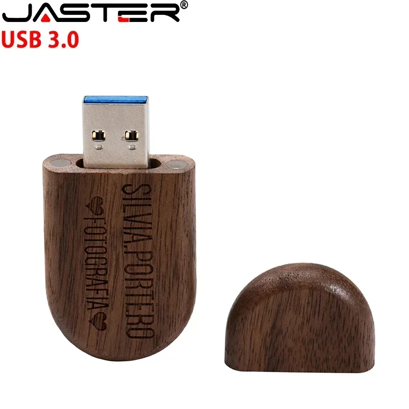 JASTER 5pcs/Lot USB 3.0 (Free LOGO) Wooden With Box Flash Drive Pendrive 4GB 8GB 16GB 32GB 64GB 128GB Memory Stick For Gift