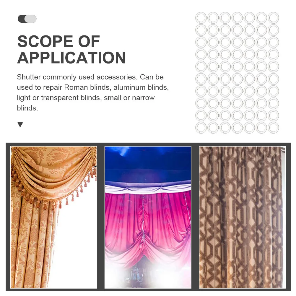 

200Pcs Curtain Ring Supplies Sturdy Plastic Perforated Rings for Window Roman Curtains Easy to Use Decorative Hanging