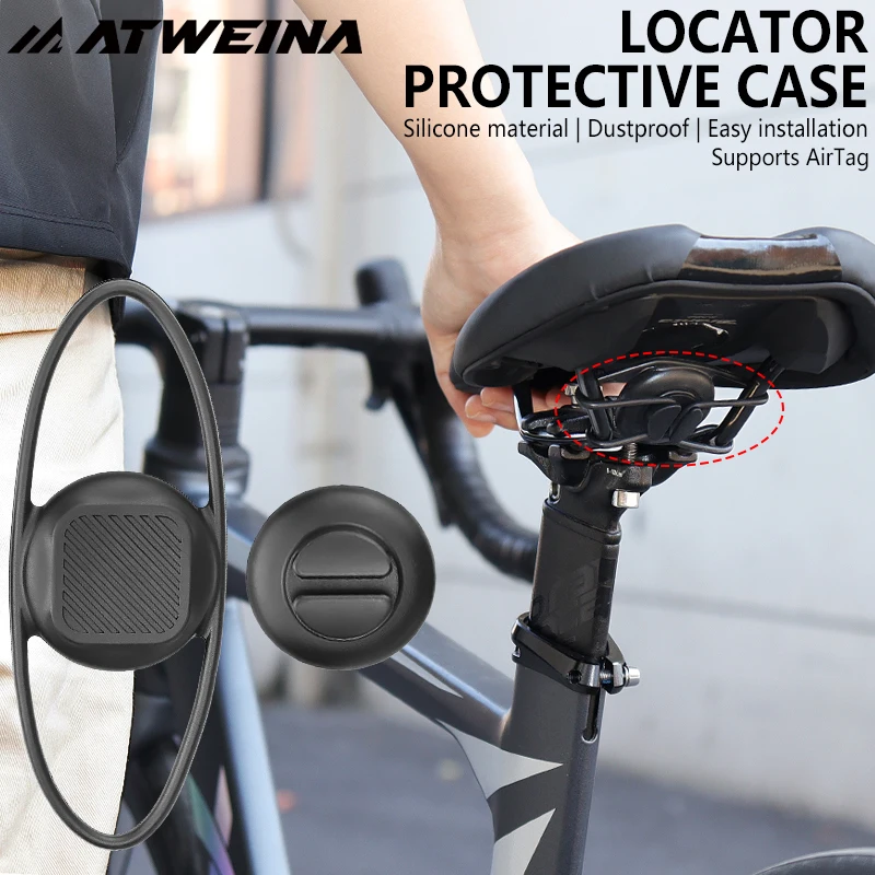 Atweina Airtag Silicone Case Waterproof Anti-Lost Holder With Strap For Bicycle Backpack Pet Eco-Friendly Soft Cover-image