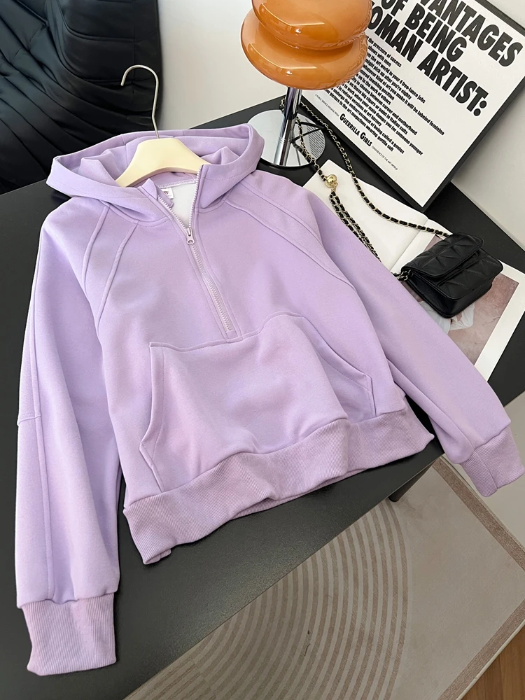 

Модная европейская толстовка на молнии для женщин, свободного кроя, весенняя одежда больших размеров, стройнящий топ, удобная повседневная одежда