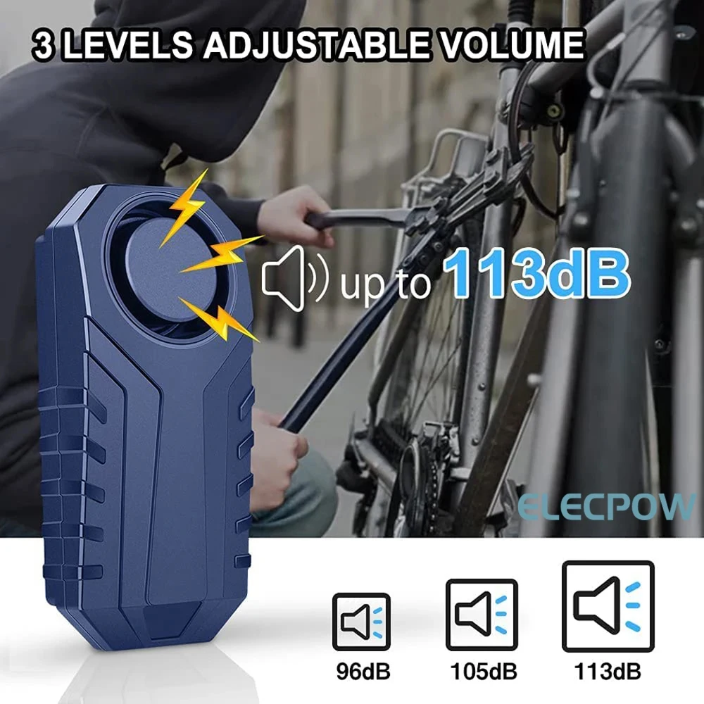 Awapow alarma de bicicleta 113dB impermeable motocicleta seguridad antirrobo Control remoto inalámbrico Scooter Eléctrico bicicleta alarma antirrobo