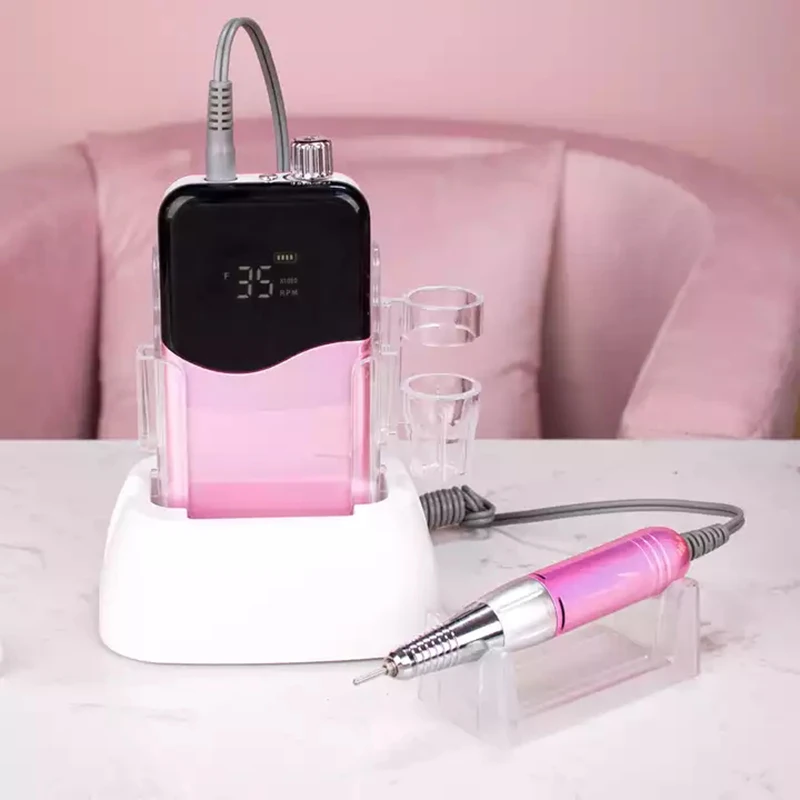 35000RPM Nail Drill Machine Rechargeable Polish Remover Cordless Manicure Drill Wireless Portable Gel Polish Sander Nail Tools