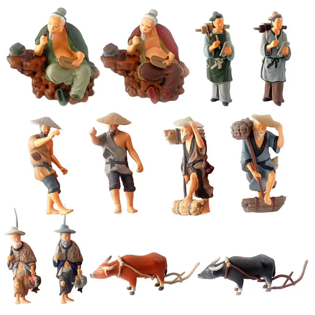 1/87 Ancient Figures Model Street Layout Scenery Desktop Decor Supplies