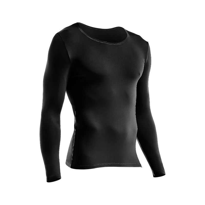 Men's Single Layer Thin Warm Fitted Long Sleeve 100% Cotton Thermal Underwear for Autumn and Winter