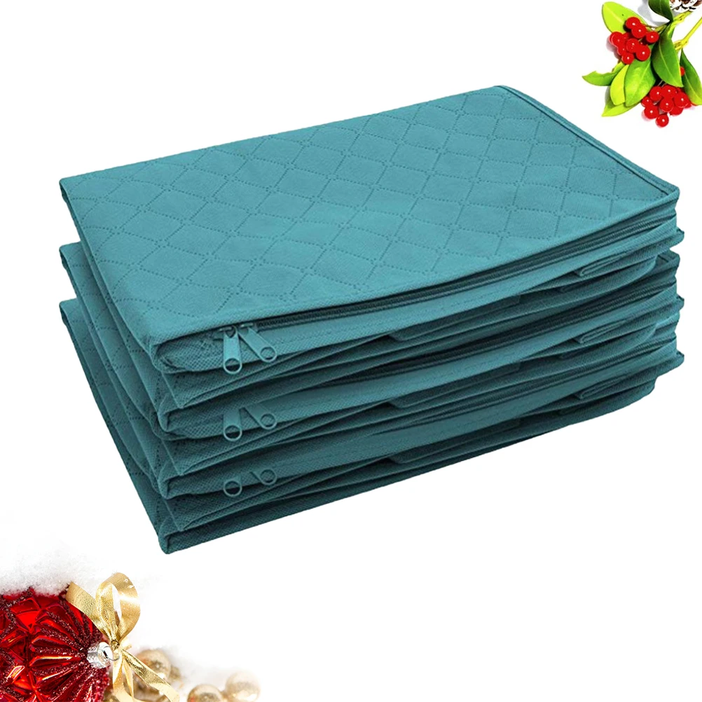 

3 PCS Storage Box Printed Quilt Bag Oxford Cloth Blanket Clothing Dust-proof Clothes