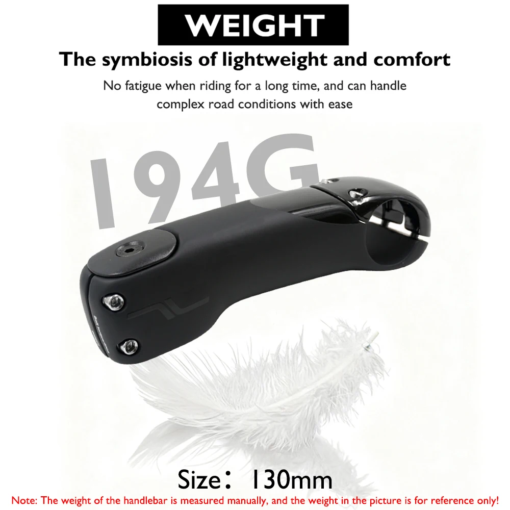 ساق من ألياف الكربون SES Aero، جذع دراجة الطريق، توجيه الكابل الداخلي، -7 ° زاوية، 80 مم - 130 مم، تتضمن قوسًا/ملحقات الفواصل #6