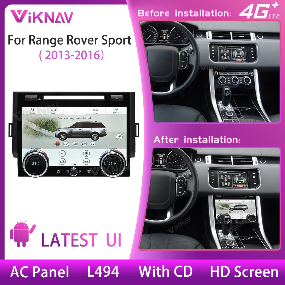 

10.4Inch LCD Climate Board For Range Rover Sport L494 2013-2016 Plug&Play Auto Accessoires AC Panel CD Slot Terrain Display