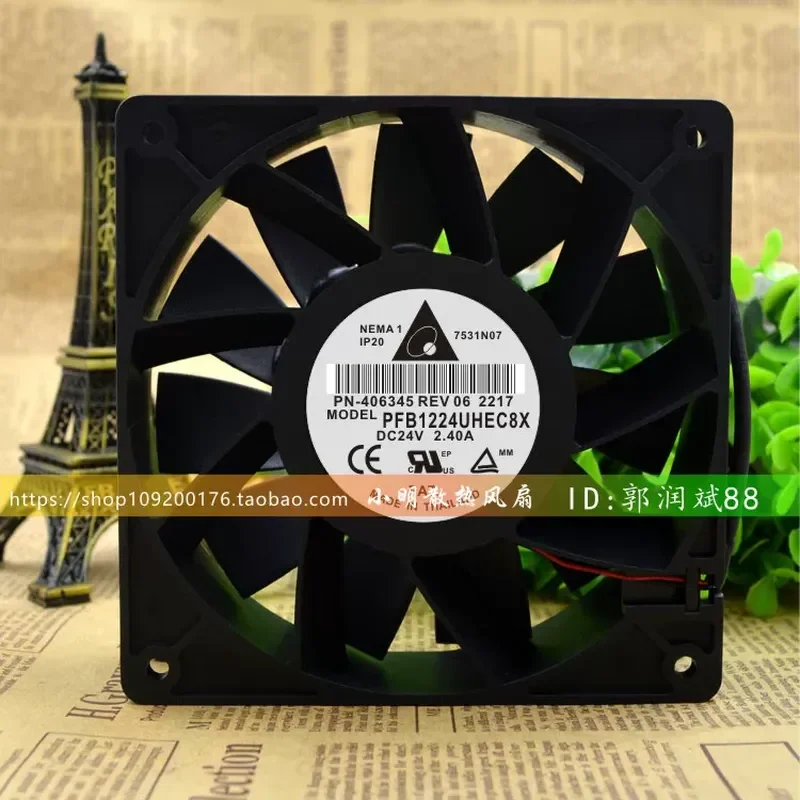 Original Delta PFB1224UHEC8X 12038 for 24V 2.40A Large Air Volume Inverter Fan 12cm