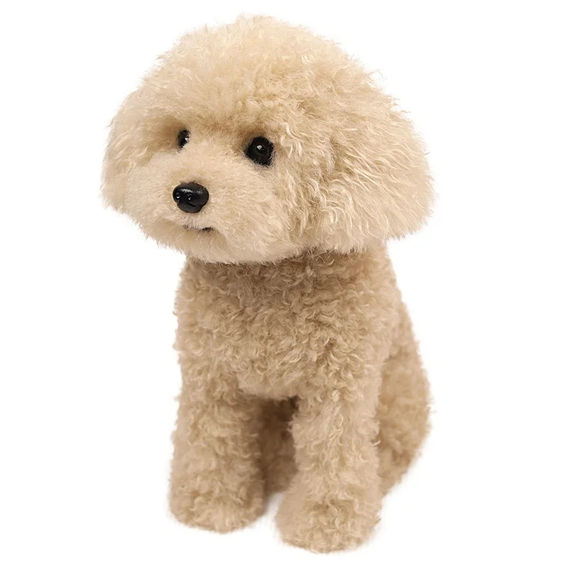 Realistic Poodle Stuffed Animal Plush Toy Simulation Teddy Dog Soft Companion Doll for Adults Birthday Gift