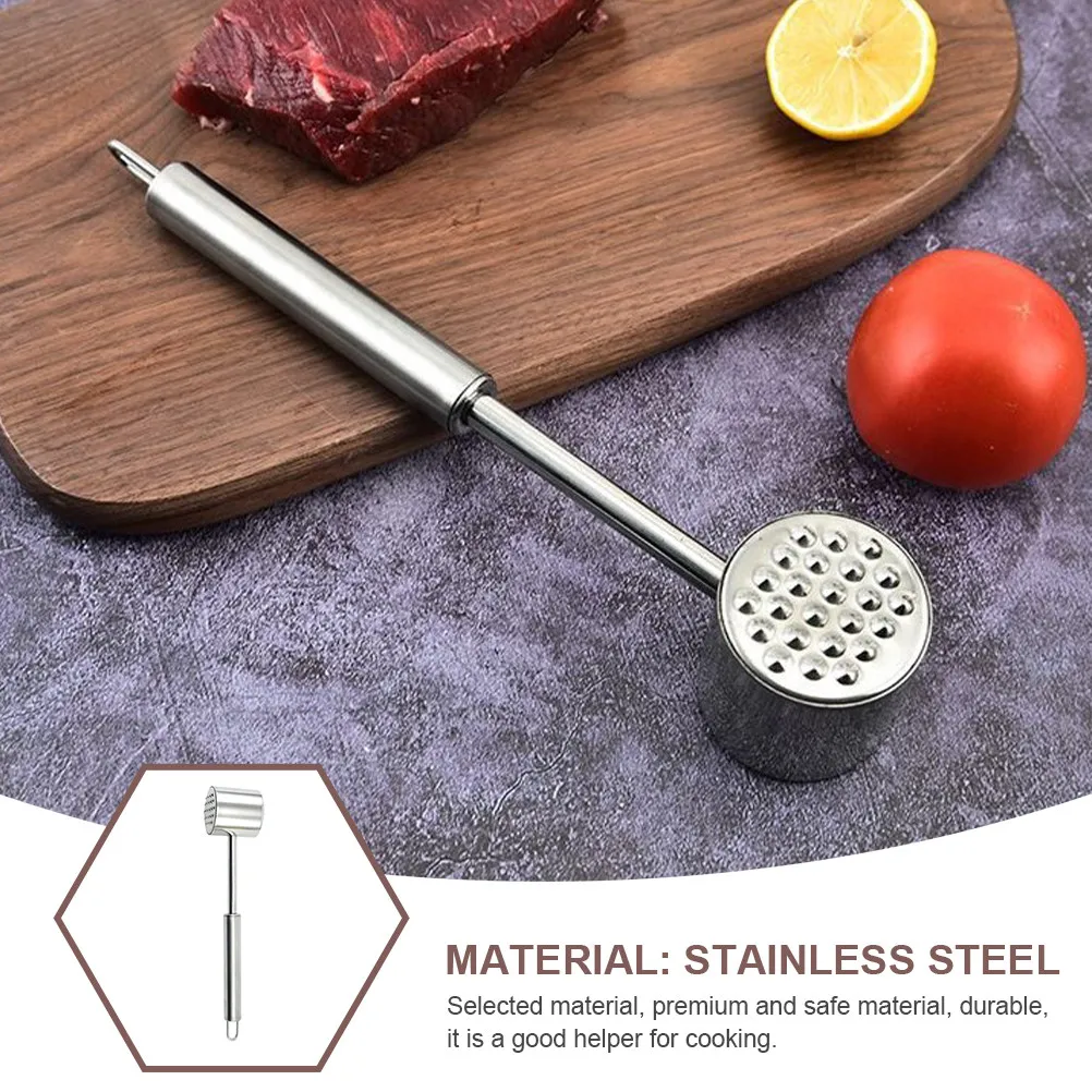 Stainless Steel Meat Tenderizer Hammer Kitchen Tool Softens Meat Steak Beef Mallet Cooking Utensils Kitchen Supply