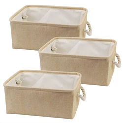 Storage Basket Fabric Storage Basket Foldable Canvas Storage Box With Handle For Storing Clothes Toys Towels Hats Home Organize