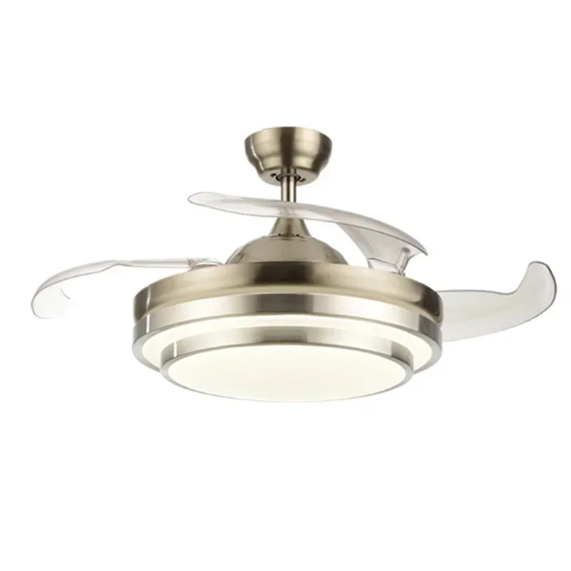 Simple Invisible Led Fan Light Modern Frequency Conversion Ceiling   Living Room Bedroom Dining
