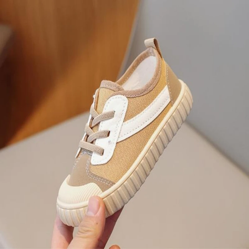 2024 New Children's Autumn Board Shoes for Boys and Girls Baotou Anti Kick Student Casual White Shoes Biscuit shoes Size 21-32