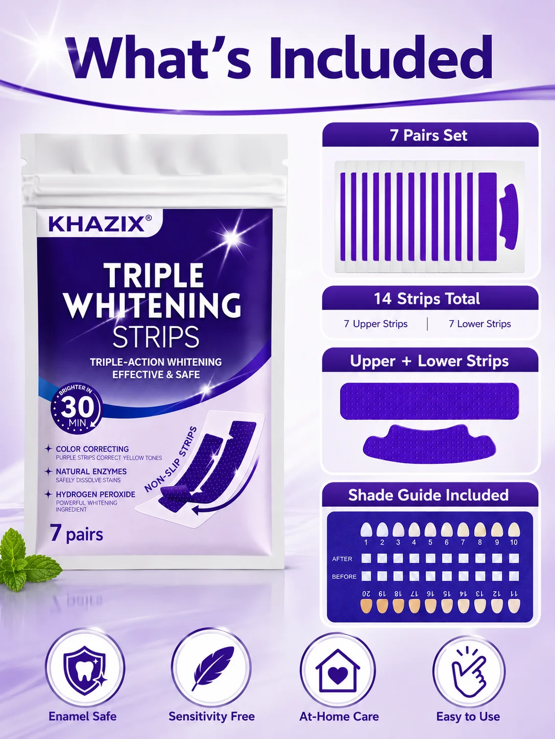 7 pairs Dental Care Strips Oral Hygiene Teeth Patch Fresh Breath Mouth Cleaning Strips for Daily Use view 2