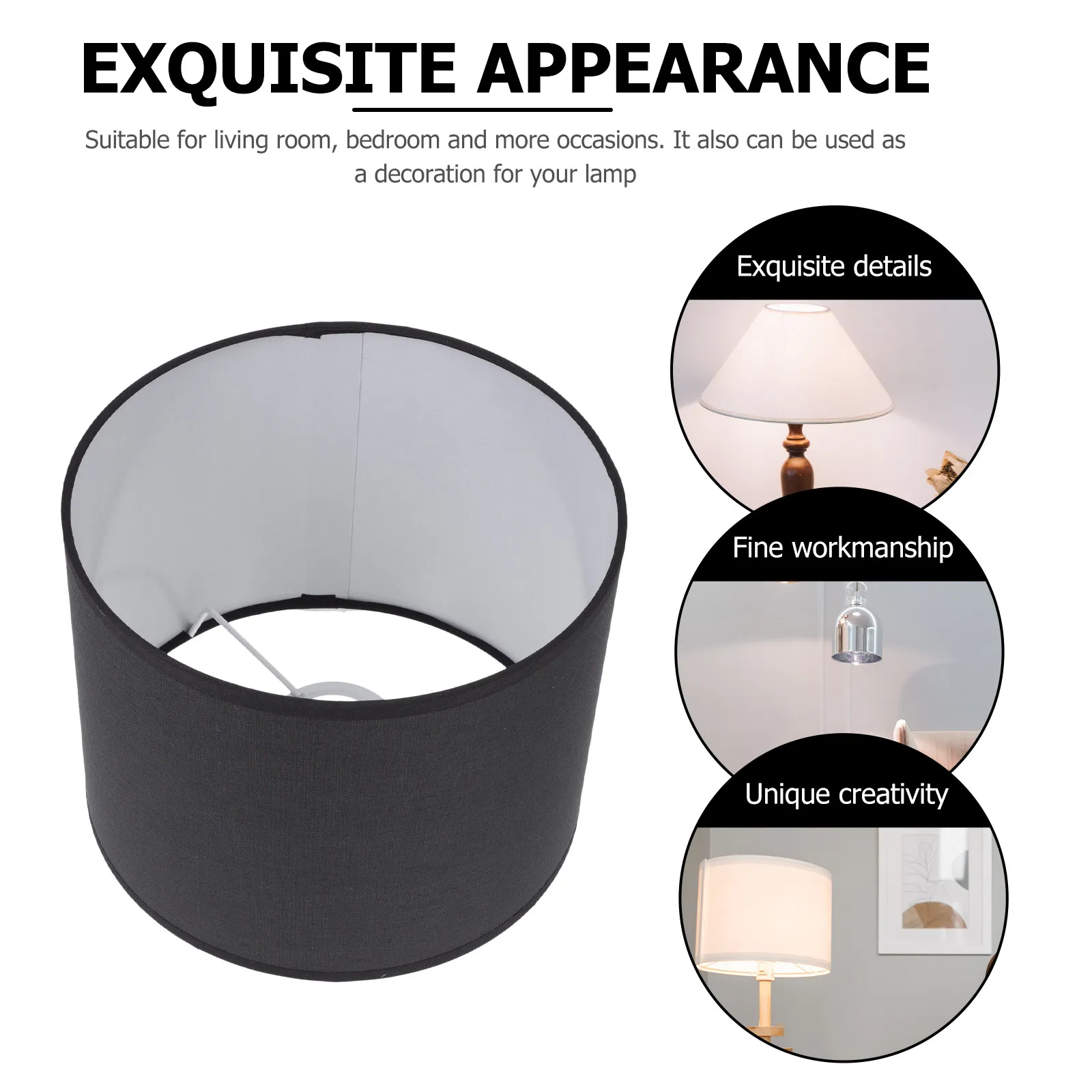 

1Pcs Linen Cloth Art Lamp Shade Premium Simple Cylindrical Light Cover for Bedroom Living Room Study Office Decor Home Lighting