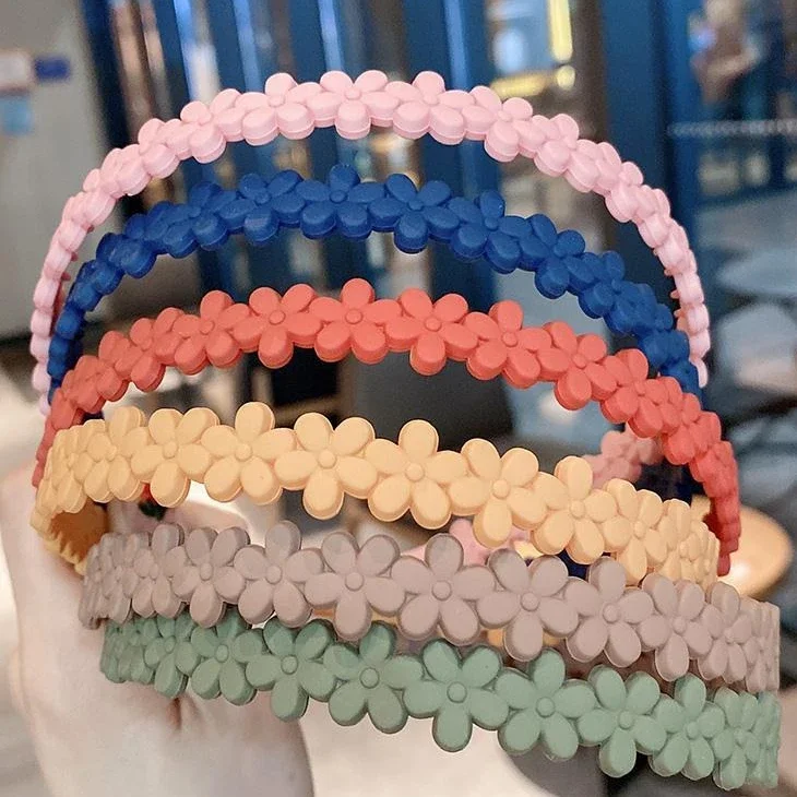 

Sweet Solid Headbands Full Flower Candy Color Hairbands Wash Face Skincare Hair Hoops Cute for Woman Girls Hair Accessories