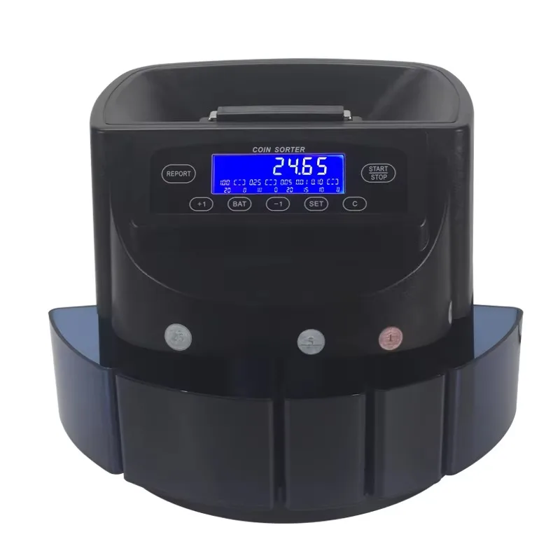 عدادات العملات المعدنية والفرز آلة عد القيمة USD النقدية عملة عداد ملاحظة محدد فارز Oem آلة فرز العملات المعدنية اليورو