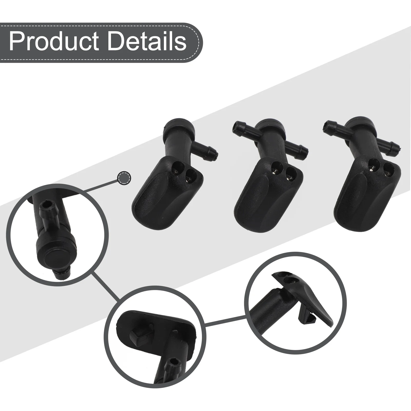 Bicos do lavador de pára-brisa de 3 unidades para Saab 9-3 9-3X 2003-11 12778850 12778849   Spray de água para bico lavador de para-brisa