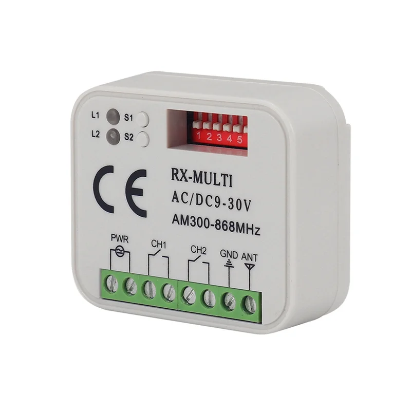 Remote Control Switch Receiver 300-868MHz Receiver Universal AC/DC 9-30V for Garage Door Control Garage Switch