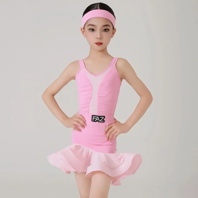 

Latin Dance Training Costume Girl New Children's Performance Costume Competition Regulations Latin dance dress
