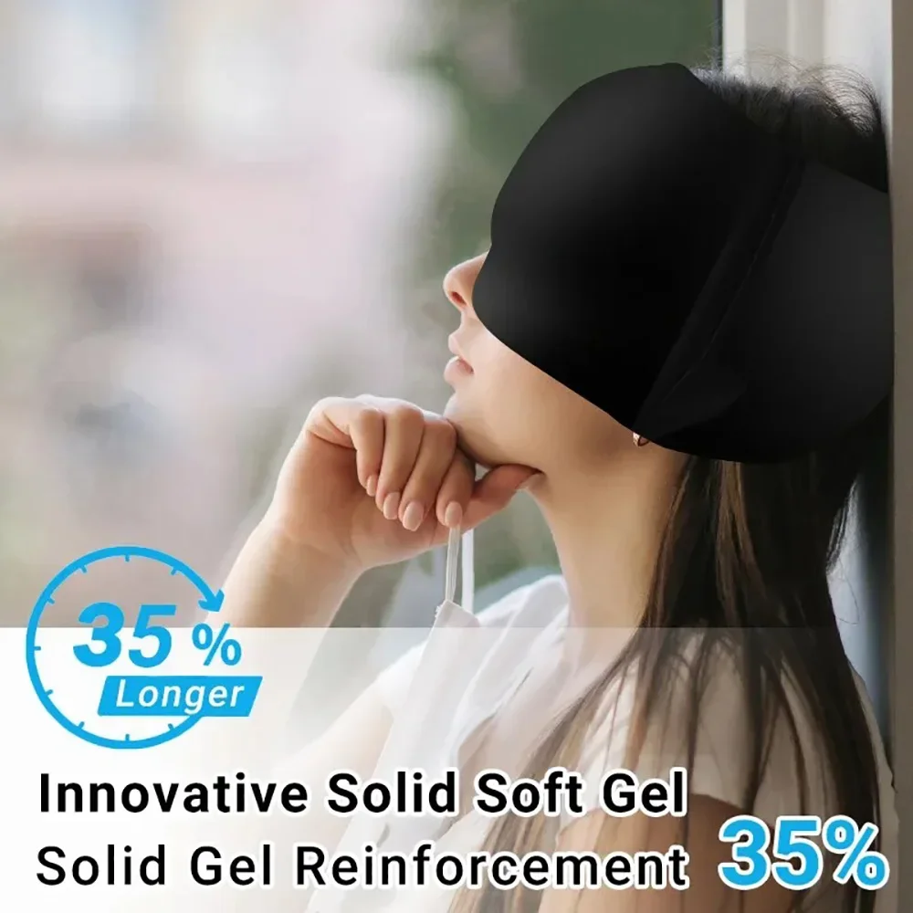 

Comfortable Cap Gel Cold Compress Eye Mask Eye Cover Sleeping Mask Breathable Eye Shade for Men and Women Night Travel Rest Aid