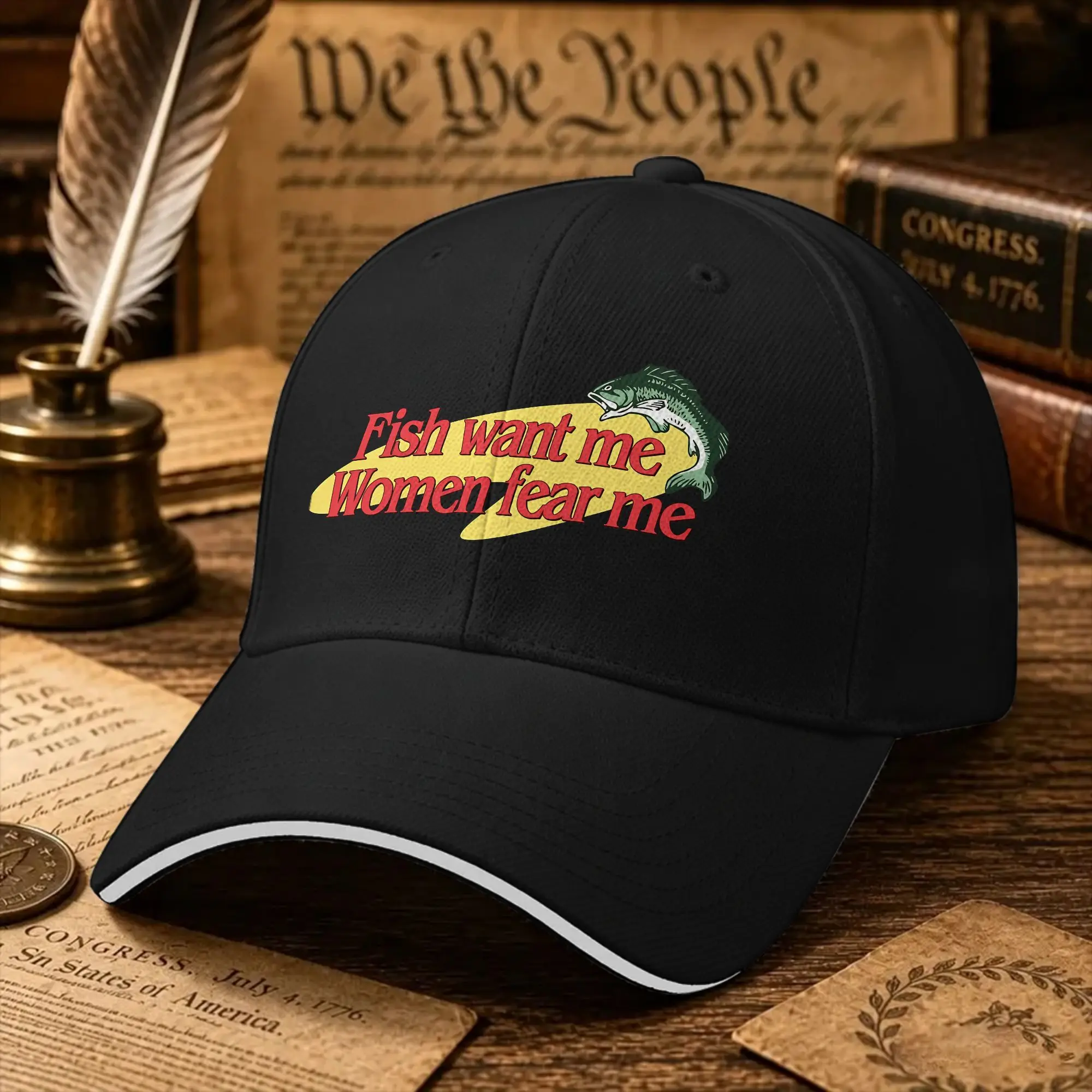 Summer Fish Want Me Women Fear Me Baseball Cap  Outdoor Sport Fashion Custom Logo Sun Trucker Hat Unisex Me Baseball Caps