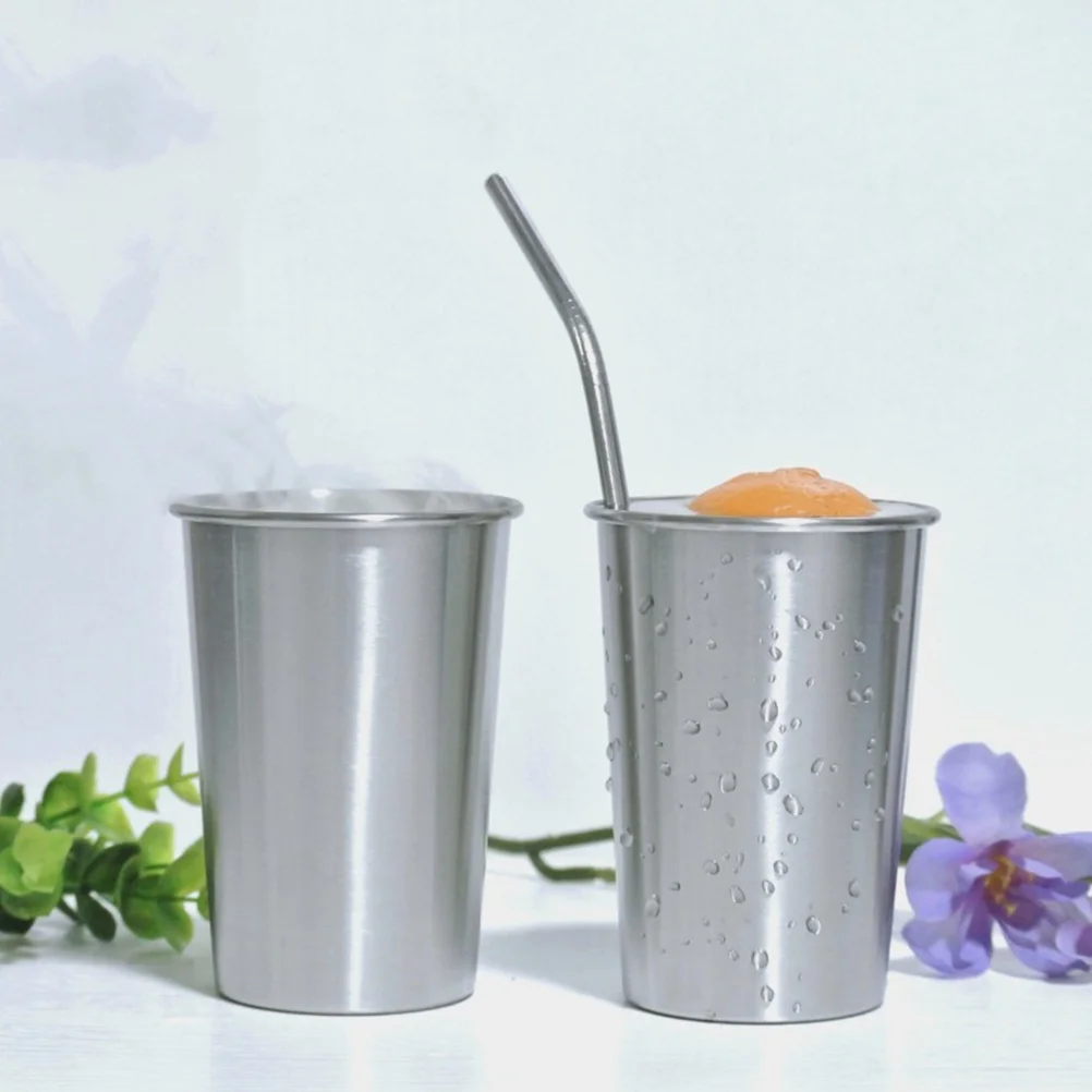 

5pcs Stainless Steel Beer Cups Smooth Household Drink Cup For Water Wine Coffee Juice Multi-Function Reusable Camping Cup Home