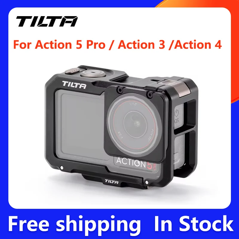 TILTA TA-T72-A Camera Cage for DJI Osmo Action 5 Pro Action 3 and Action 4 Titanium Gray/Black