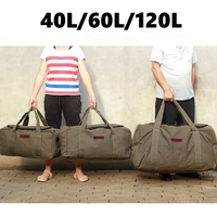 40L 60L 120L Canvas Hiking Climbing Bag Large Capacity Carrying Luggage Bag Fitness Handbag Outdoor Camping Travel Tent Backpack