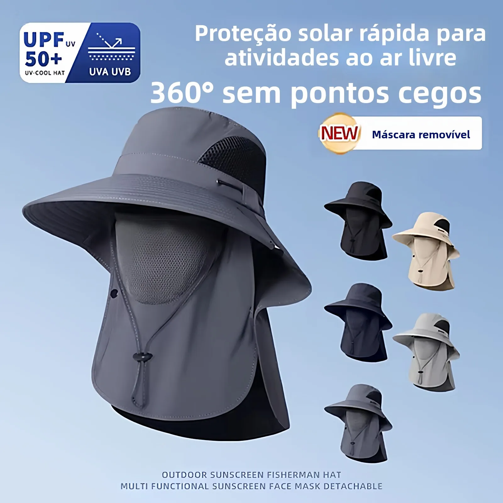 new-men's-fishing-hat-uv-protection-outdoor-spring-summer-sunshade-face-mask-climbing-hat-breathable-quick-drying-lightweight