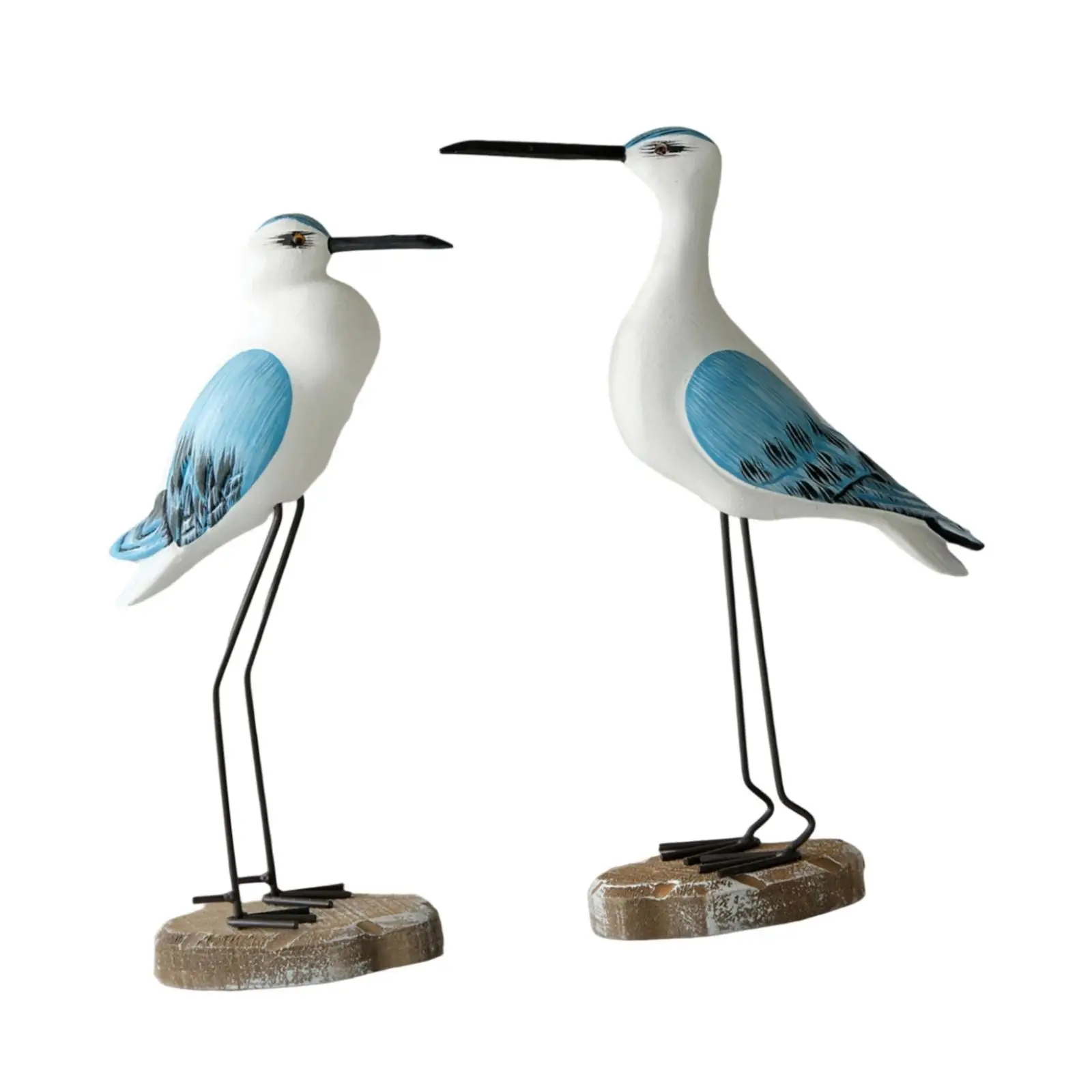 Mediterranean Sea Bird Sculpture Wooden Collectible Nautical Centerpiece for House Decoration Rustic Living Room Shelf