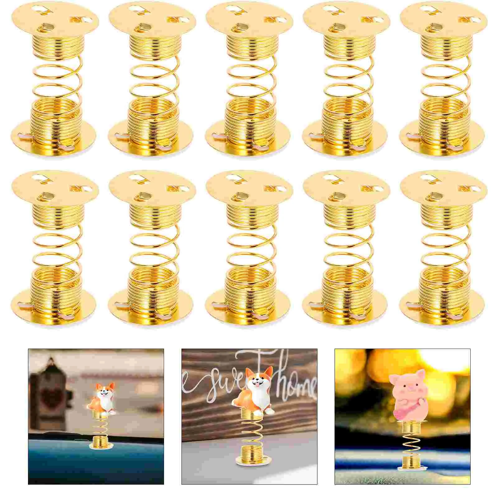 

12 Pcs Spring Base Bases Seat Clay Ornament Bobblehead Dashboard Dancing Toy