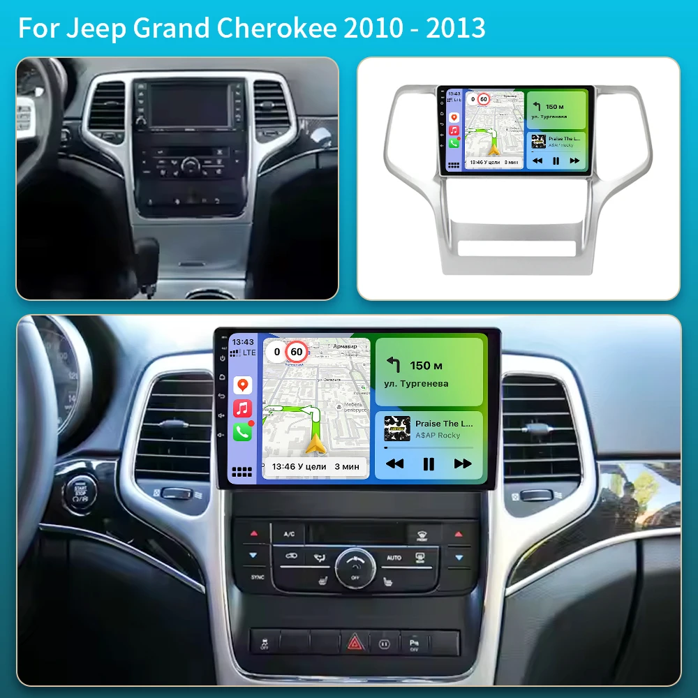 9' QLED Screen Android 16 Car Radio Multimedia Video Navigation for Jeep Grand Cherokee 2008-2013 with Carplay