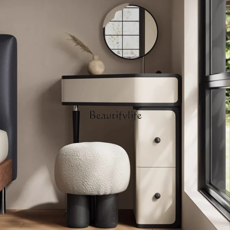 

ld 30Italian minimalist corner dresser solid wood paint cream storage cabinet integrated