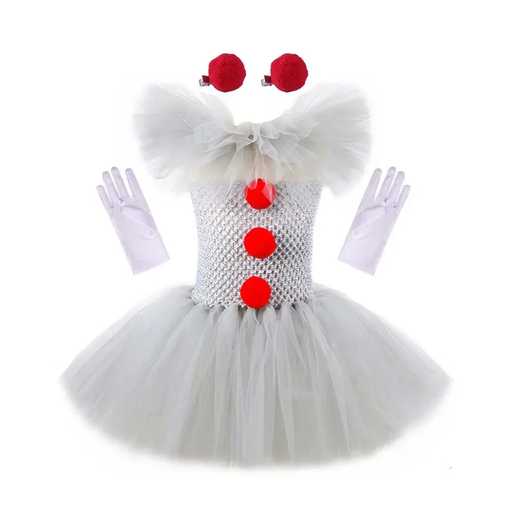 2026 Mädchen Gruseliger Clown Kostüm Kinder Gruseliger Joker Kinder Cosplay Karneval Party Mädchen Kleid Halloween Verkleidung – Detail 3