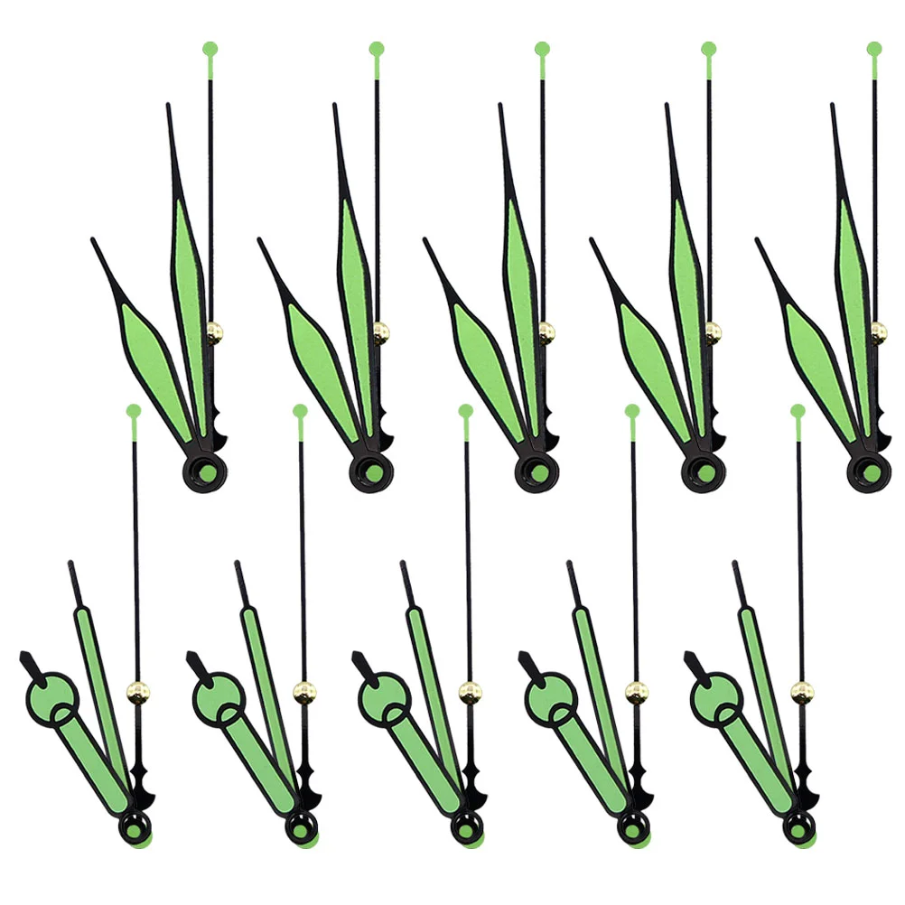 10 Sets Luminous Hands Frameless Wall Clock Convenient Making Quartz Creative Pointers Aluminum Decorative