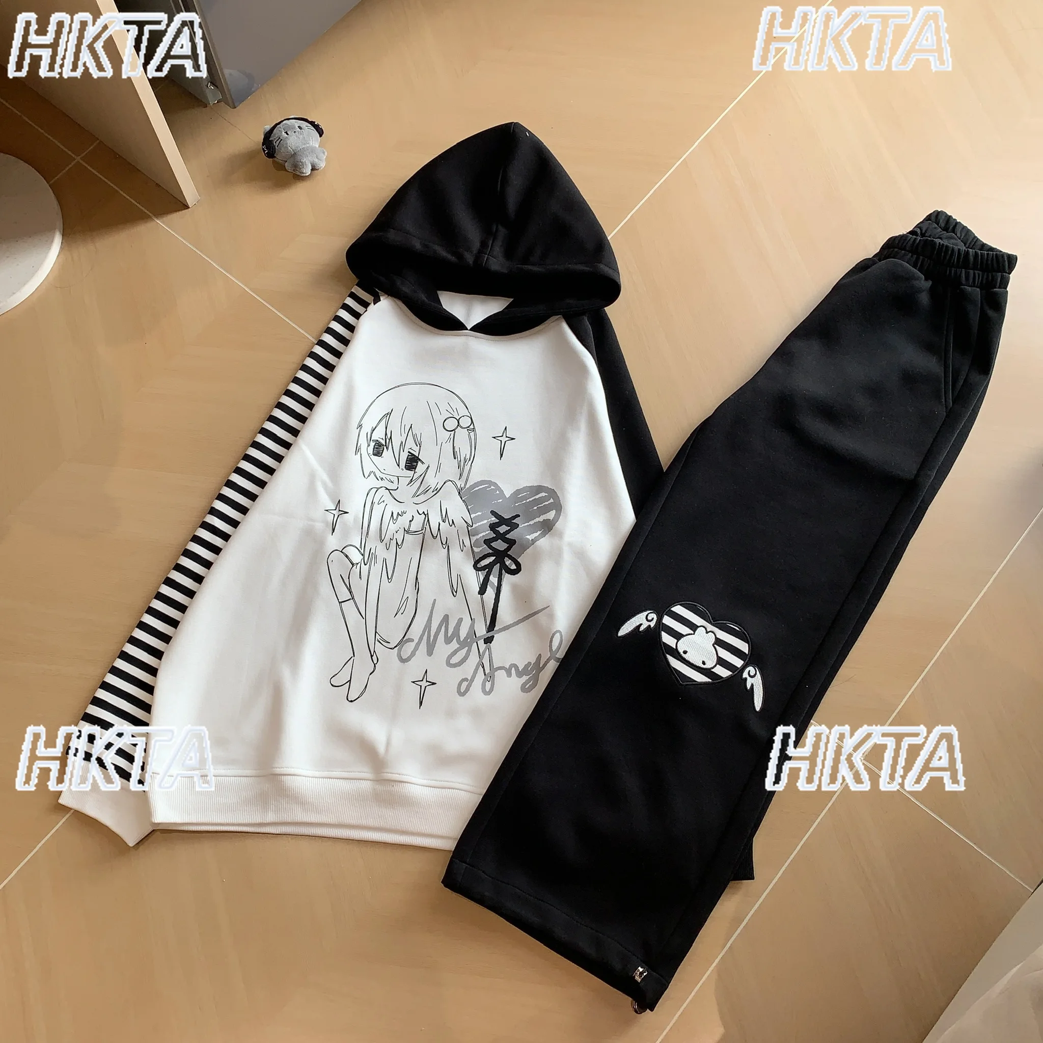 Color a juego costura a rayas versátil diario de manga larga sudaderas de lana chaqueta de invierno nuevo abrigo cálido con capucha sudaderas con capucha para mujer