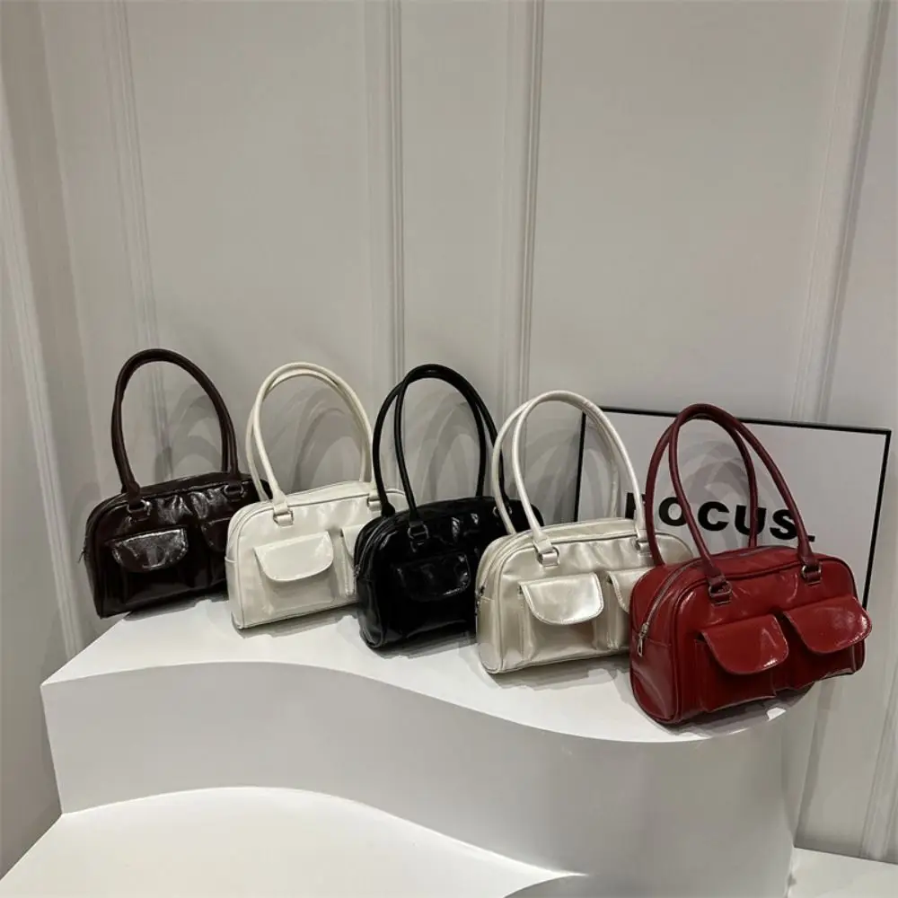 New Solid Color Crossbody Bags High-capacity PU Satchel Hobo Bag Luxury Design Underarm Bag for Women