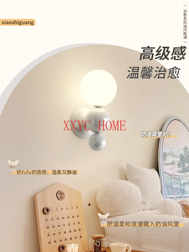 Cream Style Simple Bedroom Bedside Wall Lamp Living Room Background Middle Ancient Decorative Lamp Aisle Lighting Lamps