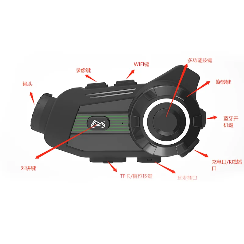 Helmet Bluetooth intercom headset with 2K camera function good quality Video Recorder for motorcycles riders