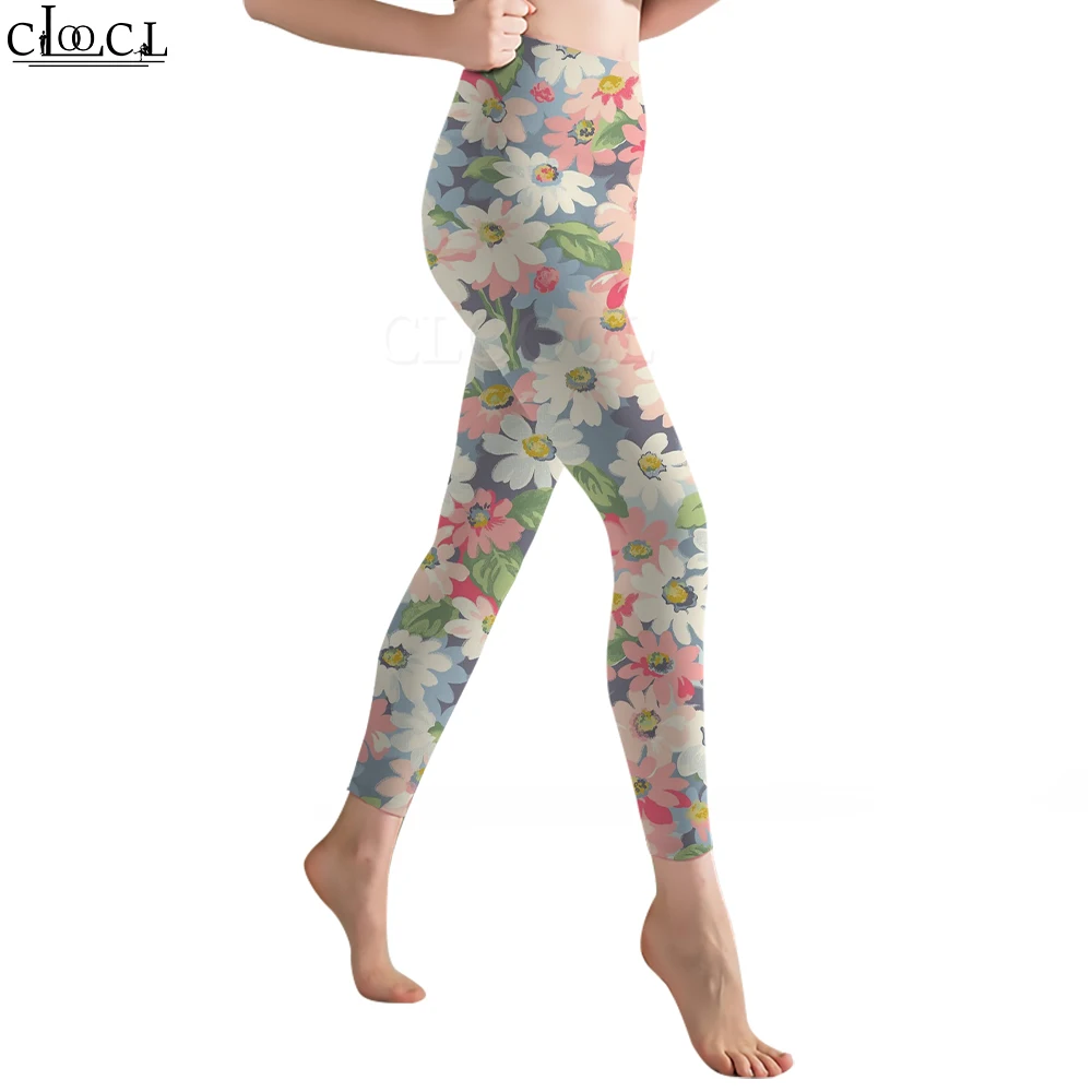 CLOOCL Fashion Casual News Workout Trousers Women Seamless Legging Beautiful Flowers and Plants Print Legins Pants Clothing