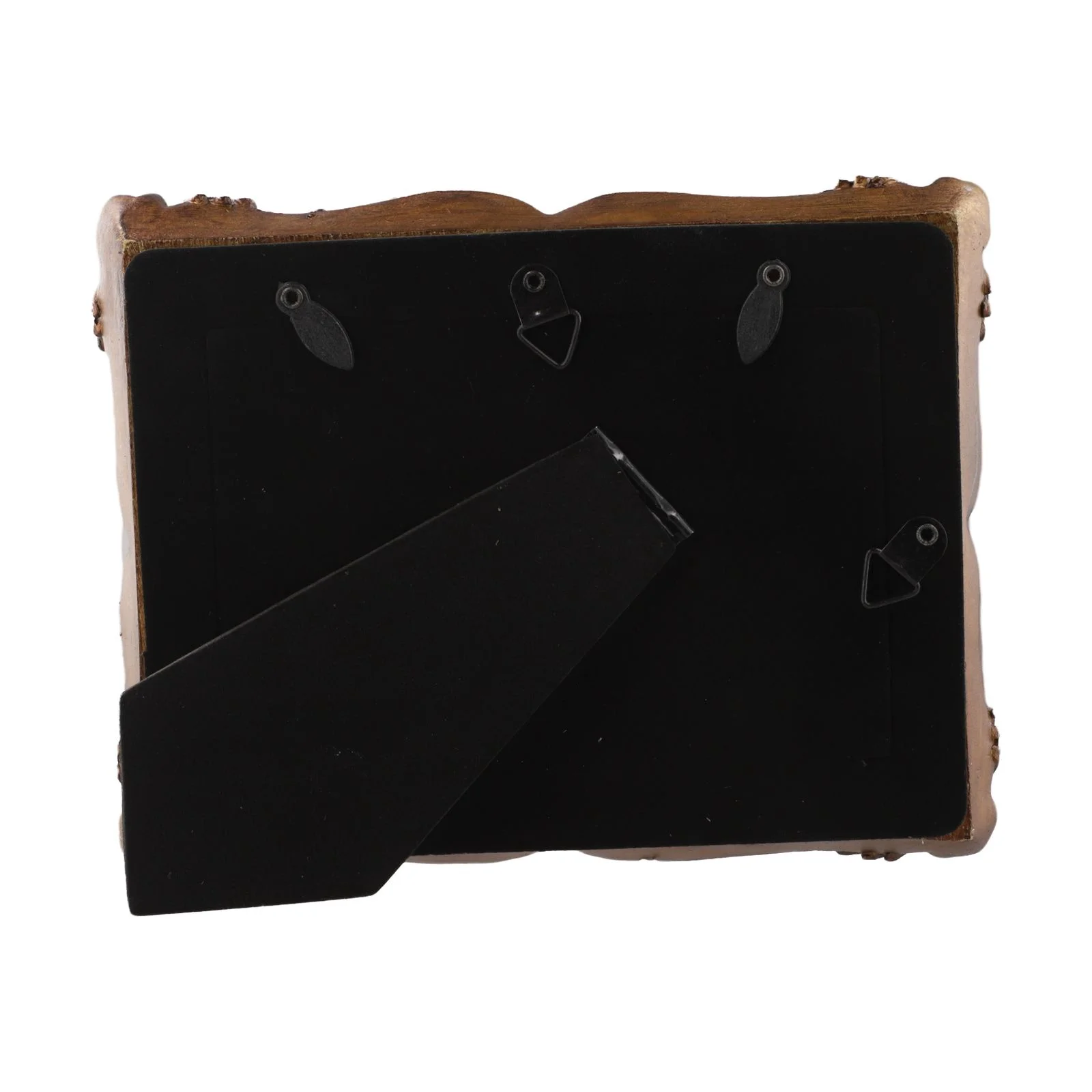 Gold Tone Rectangle Photo Frame with Vintage Design Polyresin Material Provides Durability and Easy Photo Insertion