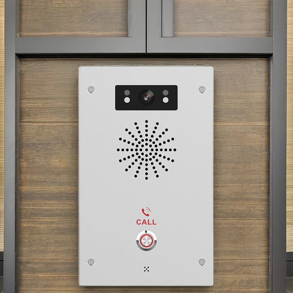 Vídeo porteiro bidirecional de alta durabilidade, acesso à porta com um toque, rede poe, telefone voip para elevadores de apartamentos