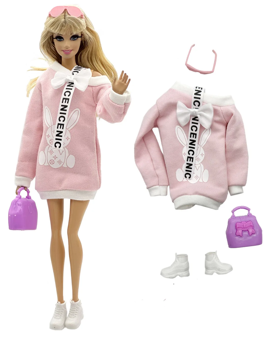 1 ensemble d'accessoires de poupée en tissu, modèle de mode, vêtements décontractés, vêtements Cool + chaussures pour poupée de 11.5 pouces 30cm, cadeau d'anniversaire pour enfants ou