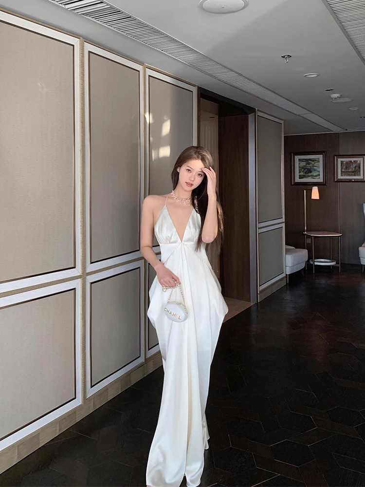 

Летнее женское праздничное платье Middletone Godd Love Bal Strap Dr с V-образным вырезом, подчеркивающее талию, из полиэфирного волокна