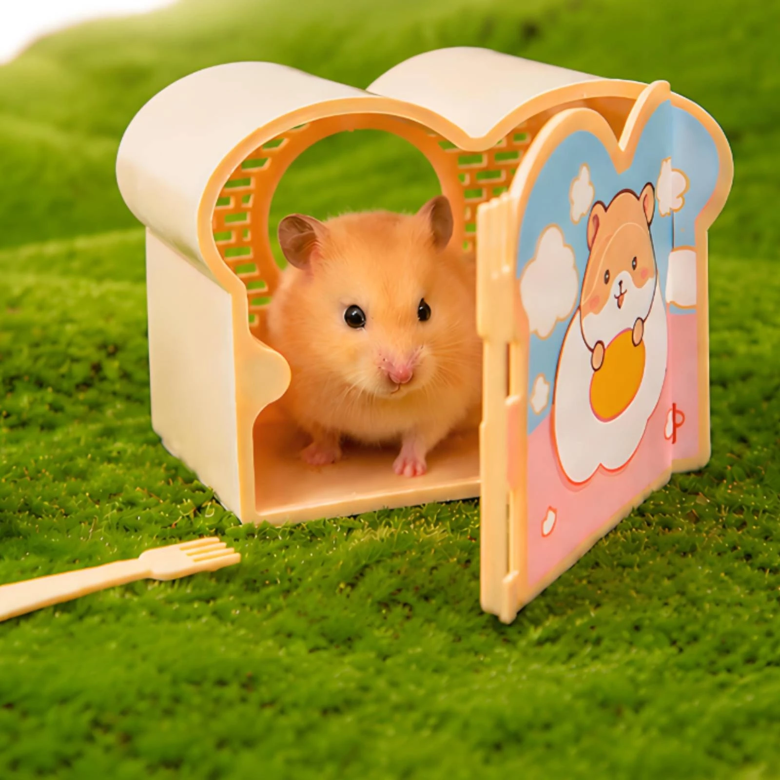 Hamster Hideout with Magnetized Door Easy-Clean Hamster Enclosure with Magnetized Closure Small Animal House Rounded
