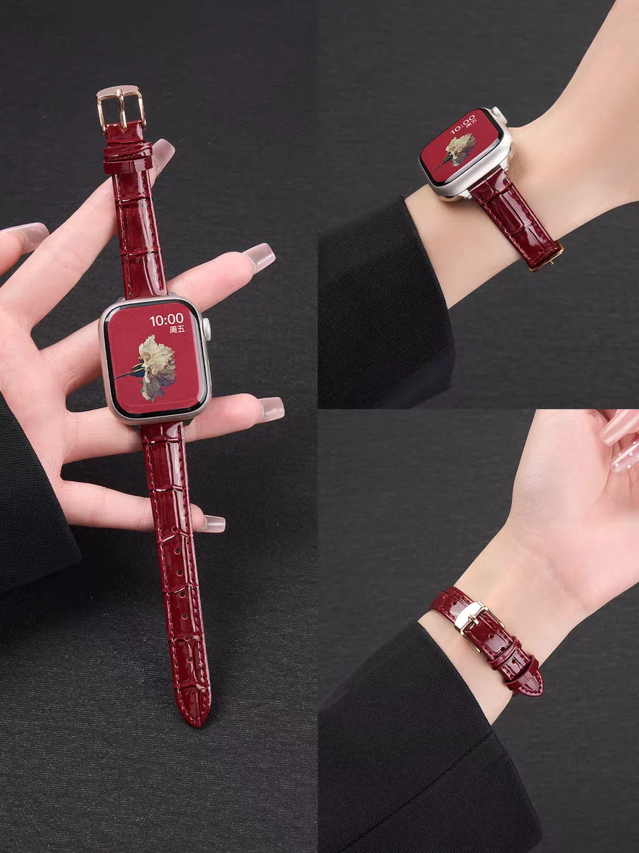 Dress Watch Ultra Thin - Slanke lederen lus voor Apple Watch